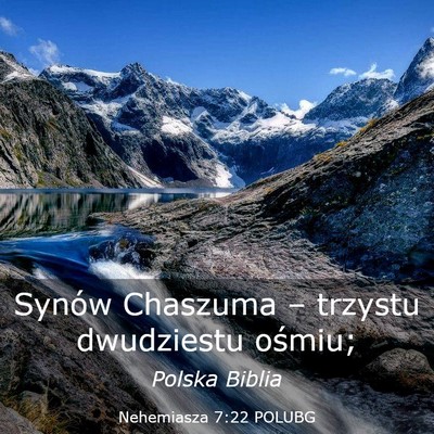 Picture 03 - Nehemiasza 7:22 POLUBG - Synów Chaszuma – trzystu dwudziestu - Bible Verse Picture