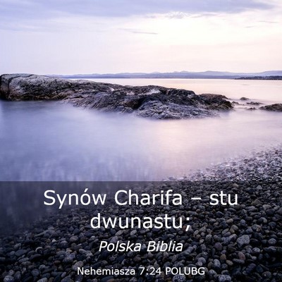 Picture 03 - Nehemiasza 7:24 POLUBG - Synów Charifa – stu - Bible Verse Picture