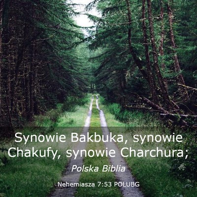 Picture 03 - Nehemiasza 7:53 POLUBG - Synowie Bakbuka, synowie Chakufy, synowie - Bible Verse Picture