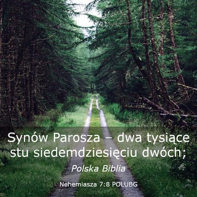 Picture 03 - Nehemiasza 7:8 POLUBG - Synów Parosza – dwa tysiące stu - Bible Verse Picture
