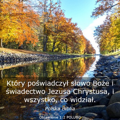 Picture 03 - Objawienie 1:2 POLUBG - Który poświadczył słowo Boże i świadectwo - Bible Verse Picture