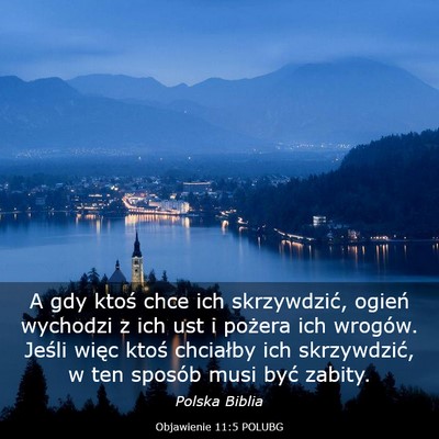 Picture 03 - Objawienie 11:5 POLUBG - A gdy ktoś chce ich skrzywdzić, ogień wychodzi - Bible Verse Picture
