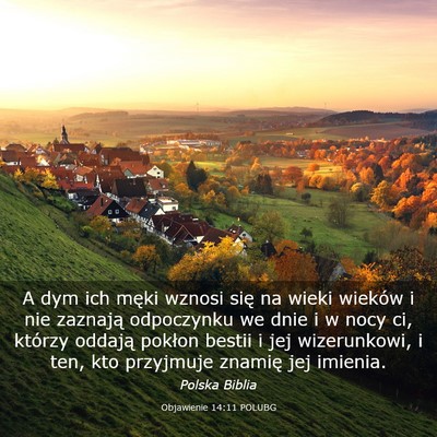 Picture 03 - Objawienie 14:11 POLUBG - A dym ich męki wznosi się na wieki wieków i - Bible Verse Picture