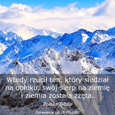 Picture 03 - Objawienie 14:16 POLUBG - Wtedy rzucił ten, który siedział na obłoku, - Bible Verse Picture