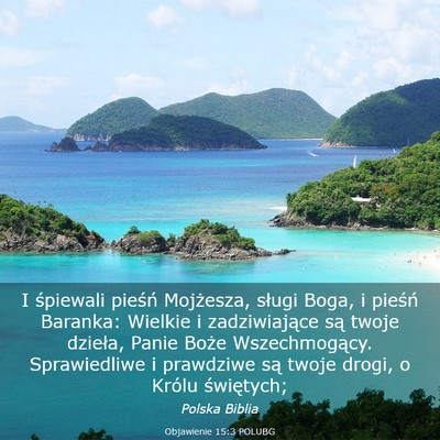 Picture 03 - Objawienie 15:3 POLUBG - I śpiewali pieśń Mojżesza, sługi Boga, i - Bible Verse Picture