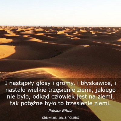 Picture 03 - Objawienie 16:18 POLUBG - I nastąpiły głosy i gromy, i błyskawice, i - Bible Verse Picture