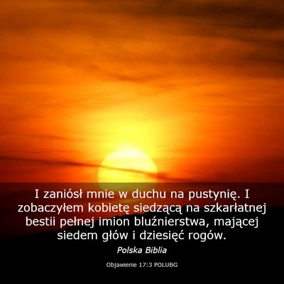 Picture 03 - Objawienie 17:3 POLUBG - I zaniósł mnie w duchu na pustynię. I - Bible Verse Picture