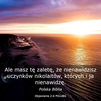 Picture 03 - Objawienie 2:6 POLUBG - Ale masz tę zaletę, że nienawidzisz uczynków - Bible Verse Picture