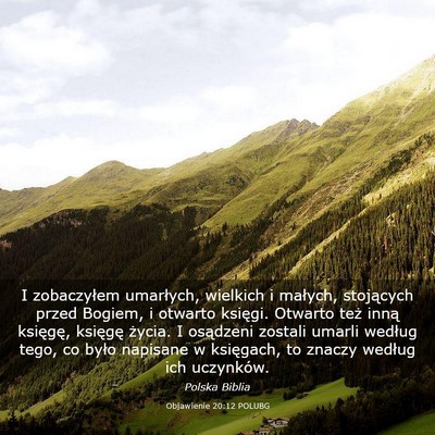 Picture 03 - Objawienie 20:12 POLUBG - I zobaczyłem umarłych, wielkich i małych, - Bible Verse Picture