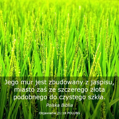 Picture 03 - Objawienie 21:18 POLUBG - Jego mur jest zbudowany z jaspisu, miasto zaś ze - Bible Verse Picture