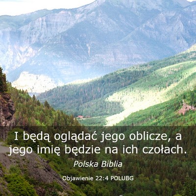 Picture 03 - Objawienie 22:4 POLUBG - I będą oglądać jego oblicze, a jego imię - Bible Verse Picture
