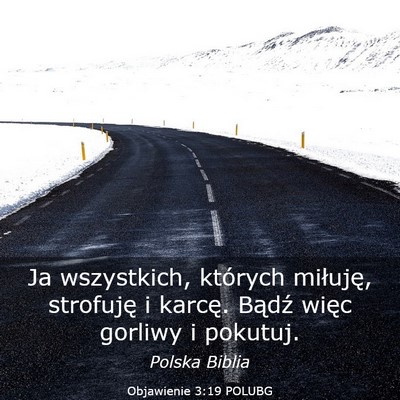 Picture 03 - Objawienie 3:19 POLUBG - Ja wszystkich, których miłuję, strofuję i - Bible Verse Picture
