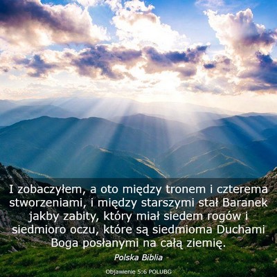 Picture 03 - Objawienie 5:6 POLUBG - I zobaczyłem, a oto między tronem i czterema - Bible Verse Picture