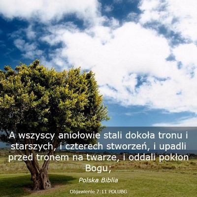 Picture 03 - Objawienie 7:11 POLUBG - A wszyscy aniołowie stali dokoła tronu i - Bible Verse Picture