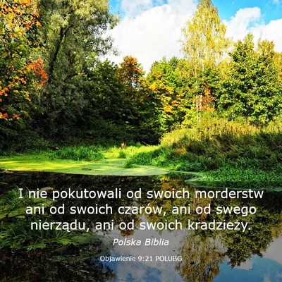 Picture 03 - Objawienie 9:21 POLUBG - I nie pokutowali od swoich morderstw ani od - Bible Verse Picture