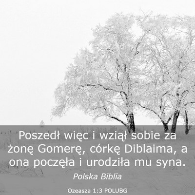 Picture 03 - Ozeasza 1:3 POLUBG - Poszedł więc i wziął sobie za żonę Gomerę, - Bible Verse Picture
