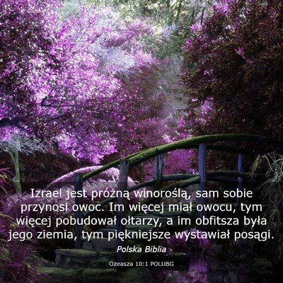 Picture 03 - Ozeasza 10:1 POLUBG - Izrael jest próżną winoroślą, sam sobie - Bible Verse Picture