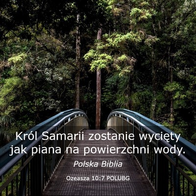 Picture 03 - Ozeasza 10:7 POLUBG - Król Samarii zostanie wycięty jak piana na - Bible Verse Picture