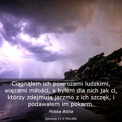 Picture 03 - Ozeasza 11:4 POLUBG - Ciągnąłem ich powrozami ludzkimi, więzami - Bible Verse Picture