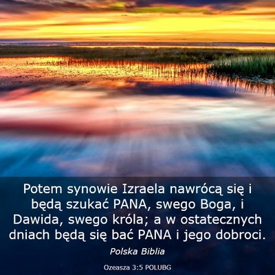 Picture 03 - Ozeasza 3:5 POLUBG - Potem synowie Izraela nawrócą się i będą - Bible Verse Picture