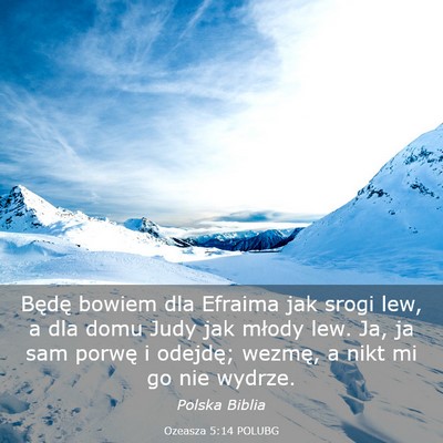 Picture 03 - Ozeasza 5:14 POLUBG - Będę bowiem dla Efraima jak srogi lew, a dla - Bible Verse Picture
