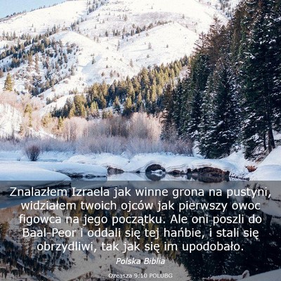 Picture 03 - Ozeasza 9:10 POLUBG - Znalazłem Izraela jak winne grona na pustyni, - Bible Verse Picture