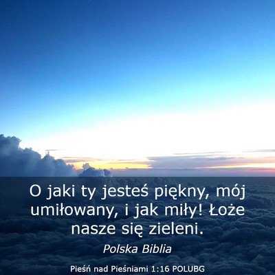 Picture 03 - Pieśń nad Pieśniami 1:16 POLUBG - O jaki ty jesteś piękny, mój umiłowany, i jak - Bible Verse Picture