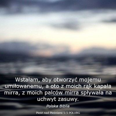 Picture 03 - Pieśń nad Pieśniami 5:5 POLUBG - Wstałam, aby otworzyć mojemu umiłowanemu, a - Bible Verse Picture