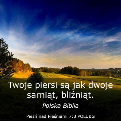 Picture 03 - Pieśń nad Pieśniami 7:3 POLUBG - Twoje piersi są jak dwoje sarniąt, - Bible Verse Picture