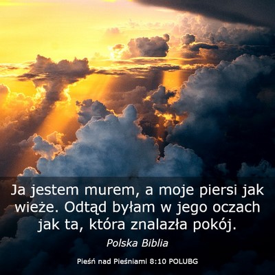 Picture 03 - Pieśń nad Pieśniami 8:10 POLUBG - Ja jestem murem, a moje piersi jak wieże. Odtąd - Bible Verse Picture