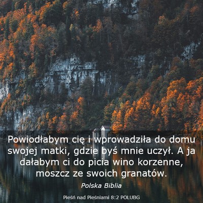 Picture 03 - Pieśń nad Pieśniami 8:2 POLUBG - Powiodłabym cię i wprowadziła do domu swojej - Bible Verse Picture
