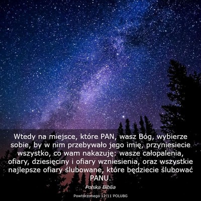 Picture 03 - Powtórzonego 12:11 POLUBG - Wtedy na miejsce, które PAN, wasz Bóg, wybierze - Bible Verse Picture