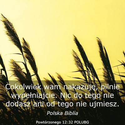 Picture 03 - Powtórzonego 12:32 POLUBG - Cokolwiek wam nakazuję, pilnie wypełniajcie. - Bible Verse Picture