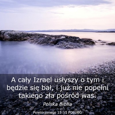 Picture 03 - Powtórzonego 13:11 POLUBG - A cały Izrael usłyszy o tym i będzie się - Bible Verse Picture