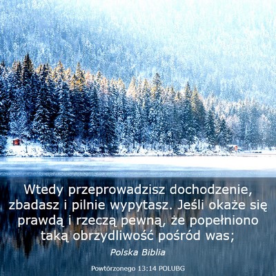 Picture 03 - Powtórzonego 13:14 POLUBG - Wtedy przeprowadzisz dochodzenie, zbadasz i - Bible Verse Picture