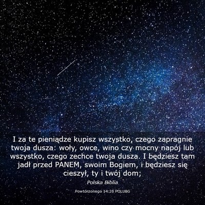 Picture 03 - Powtórzonego 14:26 POLUBG - I za te pieniądze kupisz wszystko, czego - Bible Verse Picture