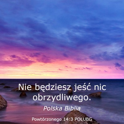 Picture 03 - Powtórzonego 14:3 POLUBG - Nie będziesz jeść nic - Bible Verse Picture