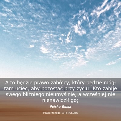 Picture 03 - Powtórzonego 19:4 POLUBG - A to będzie prawo zabójcy, który będzie - Bible Verse Picture