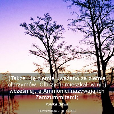 Picture 03 - Powtórzonego 2:20 POLUBG - (Także i tę ziemię uważano za ziemię - Bible Verse Picture