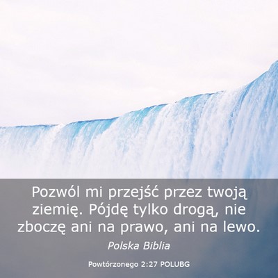 Picture 03 - Powtórzonego 2:27 POLUBG - Pozwól mi przejść przez twoją ziemię. - Bible Verse Picture