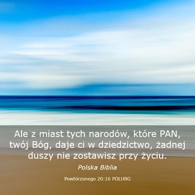 Picture 03 - Powtórzonego 20:16 POLUBG - Ale z miast tych narodów, które PAN, twój - Bible Verse Picture