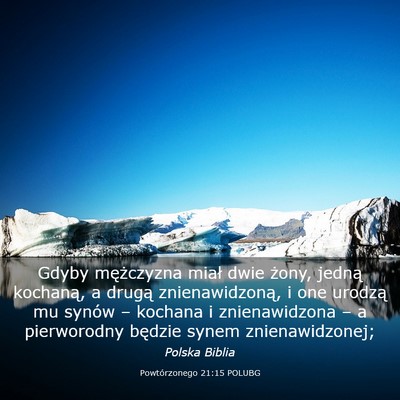 Picture 03 - Powtórzonego 21:15 POLUBG - Gdyby mężczyzna miał dwie żony, jedną - Bible Verse Picture