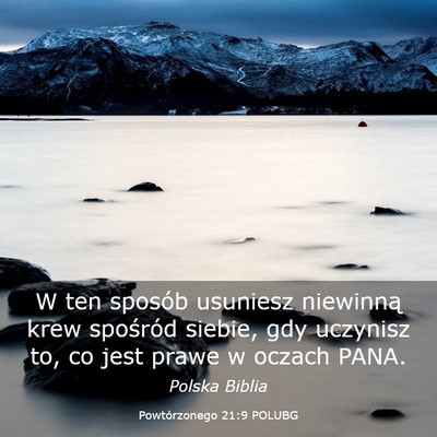 Picture 03 - Powtórzonego 21:9 POLUBG - W ten sposób usuniesz niewinną krew spośród - Bible Verse Picture