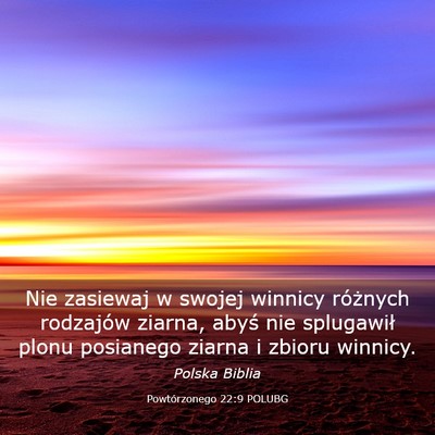 Picture 03 - Powtórzonego 22:9 POLUBG - Nie zasiewaj w swojej winnicy różnych rodzajów - Bible Verse Picture