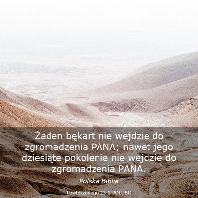 Picture 03 - Powtórzonego 23:2 POLUBG - Żaden bękart nie wejdzie do zgromadzenia PANA; - Bible Verse Picture