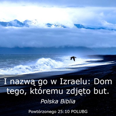 Picture 03 - Powtórzonego 25:10 POLUBG - I nazwą go w Izraelu: Dom tego, któremu zdjęto - Bible Verse Picture