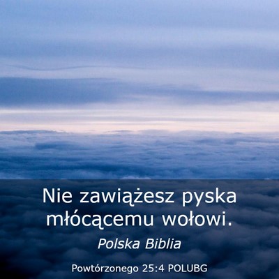 Picture 03 - Powtórzonego 25:4 POLUBG - Nie zawiążesz pyska młócącemu - Bible Verse Picture