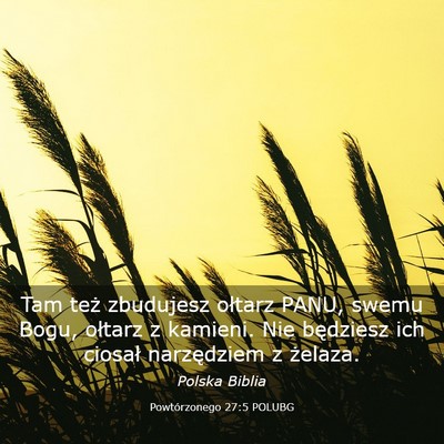 Picture 03 - Powtórzonego 27:5 POLUBG - Tam też zbudujesz ołtarz PANU, swemu Bogu, - Bible Verse Picture