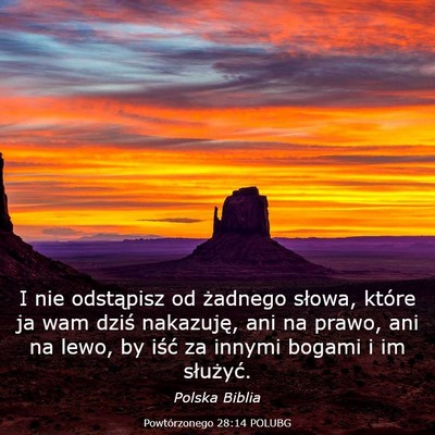 Picture 03 - Powtórzonego 28:14 POLUBG - I nie odstąpisz od żadnego słowa, które ja - Bible Verse Picture