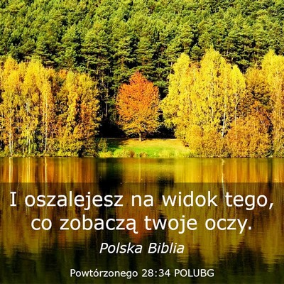 Picture 03 - Powtórzonego 28:34 POLUBG - I oszalejesz na widok tego, co zobaczą twoje - Bible Verse Picture